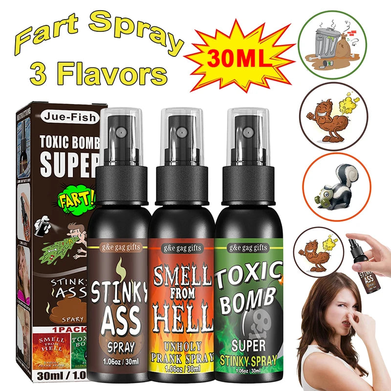 30ml Prank Fart Spray Set - Halloween Gag Gases for Adults Kids