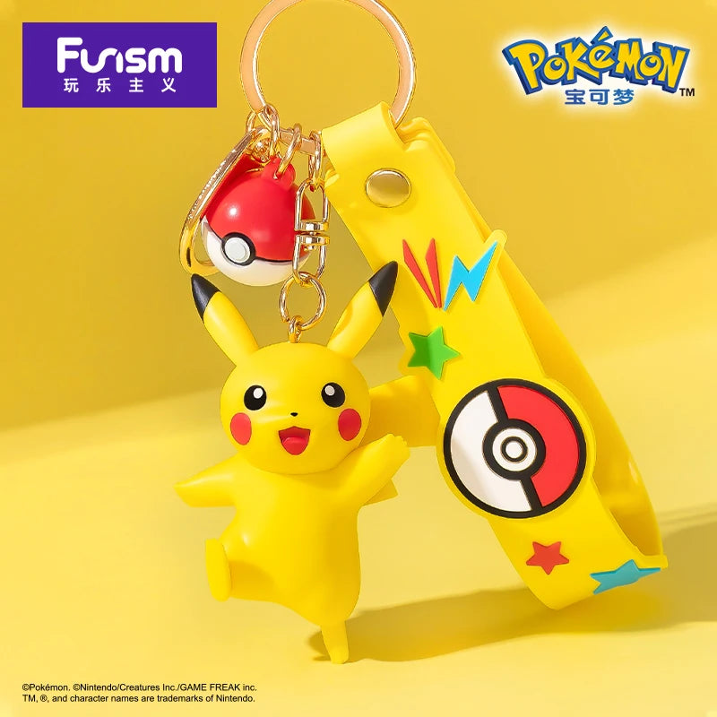 Pokemon Keychain Set - Pikachu Gengar Meowth Anime Car & Backpack Decorations