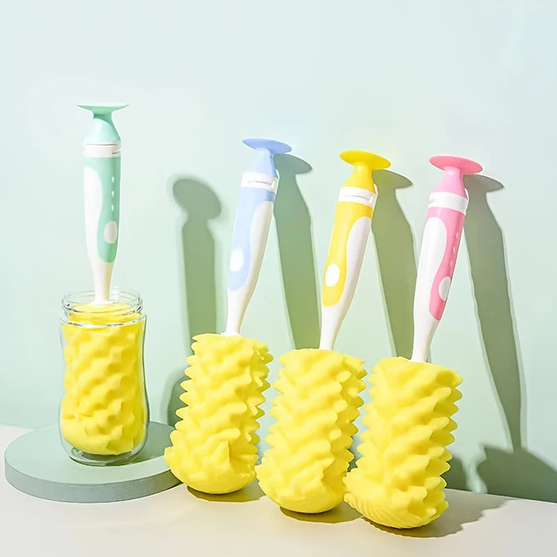 2-in-1 Baby Bottle Cleaner with Nipple Brush and Suction Cup - Soft Touch, Multifunctional