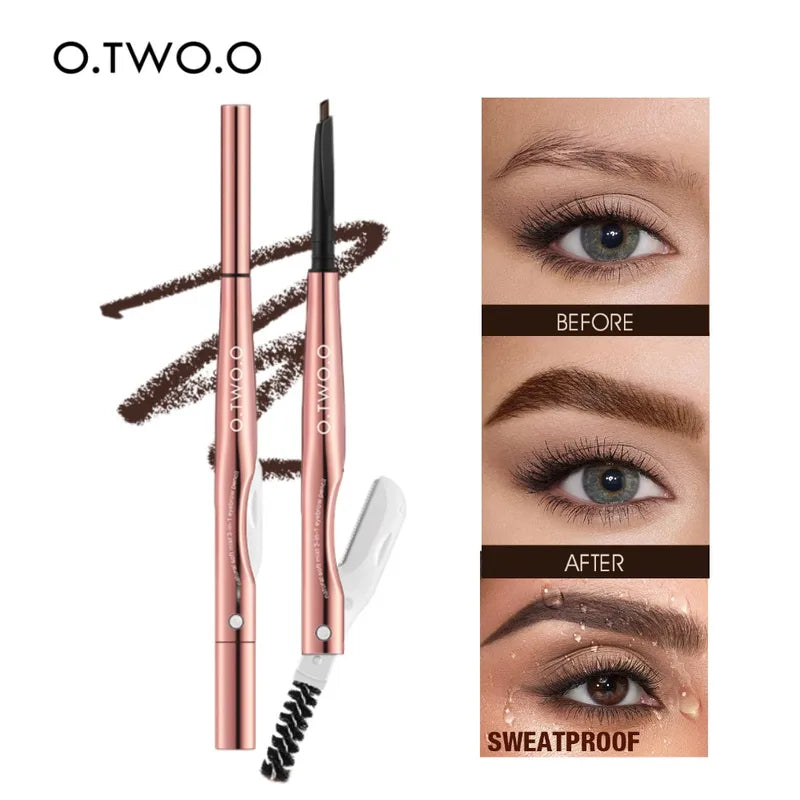 3-in-1 Waterproof Eyebrow Pencil with Trimmer & Spoolie - Precise Brow Definer