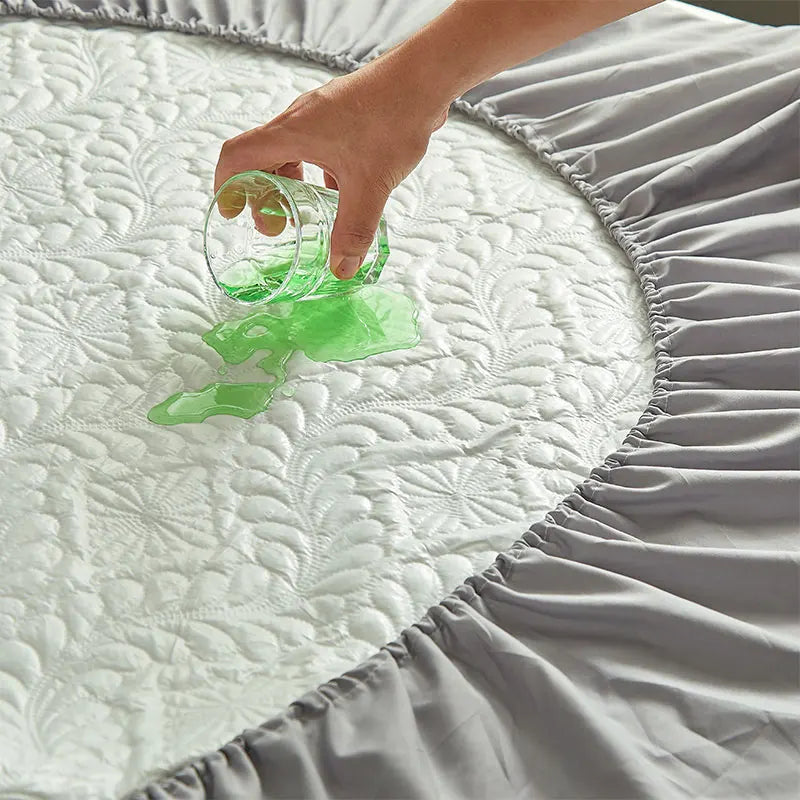 Waterproof Fitted Mattress Cover Quilted Bed Sheet 140x200cm 160x200cm