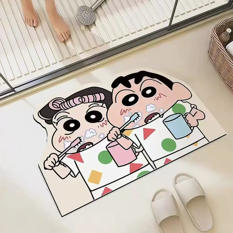 30x40cm Shower Floor Mat Quick Dry Water Absorption Cartoon Design Soft and Comfortable