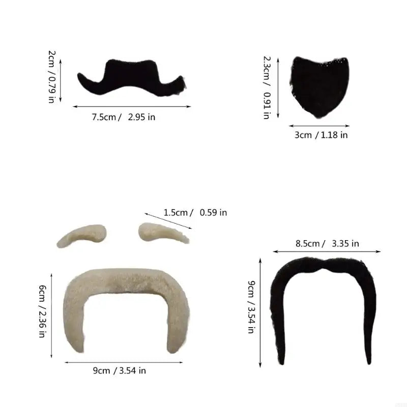 Fake Mustache Set for Parties Halloween Cosplay & Performances - 49 Styles
