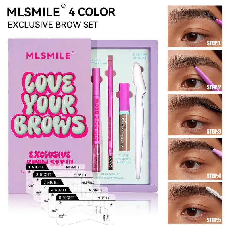 2-in-1 Eyebrow Shaping Pencil & Razor Set with Dual-Ended Dye Pen - Multiple Colors