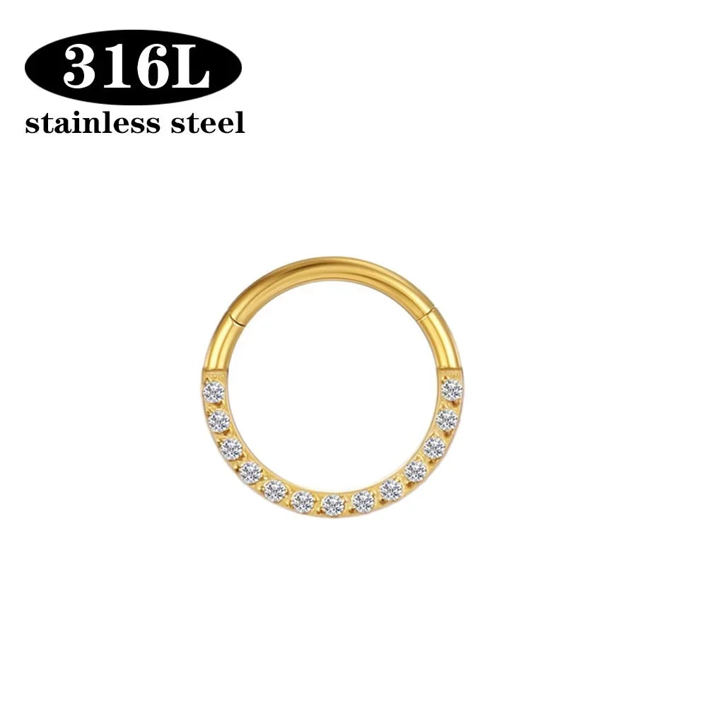 1/10PCS Stainless Steel Nose Ring Hoop Earring Piercing Body Jewelry for Women