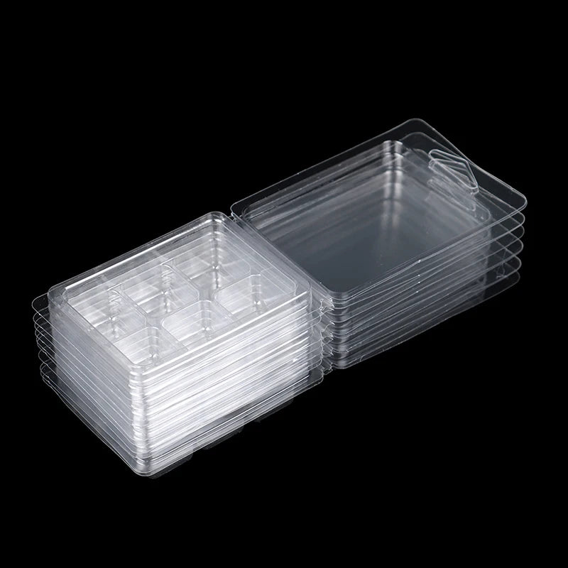 10Pcs Wax Melt Clamshell Molds Clear Wax Cubes for Candle Making