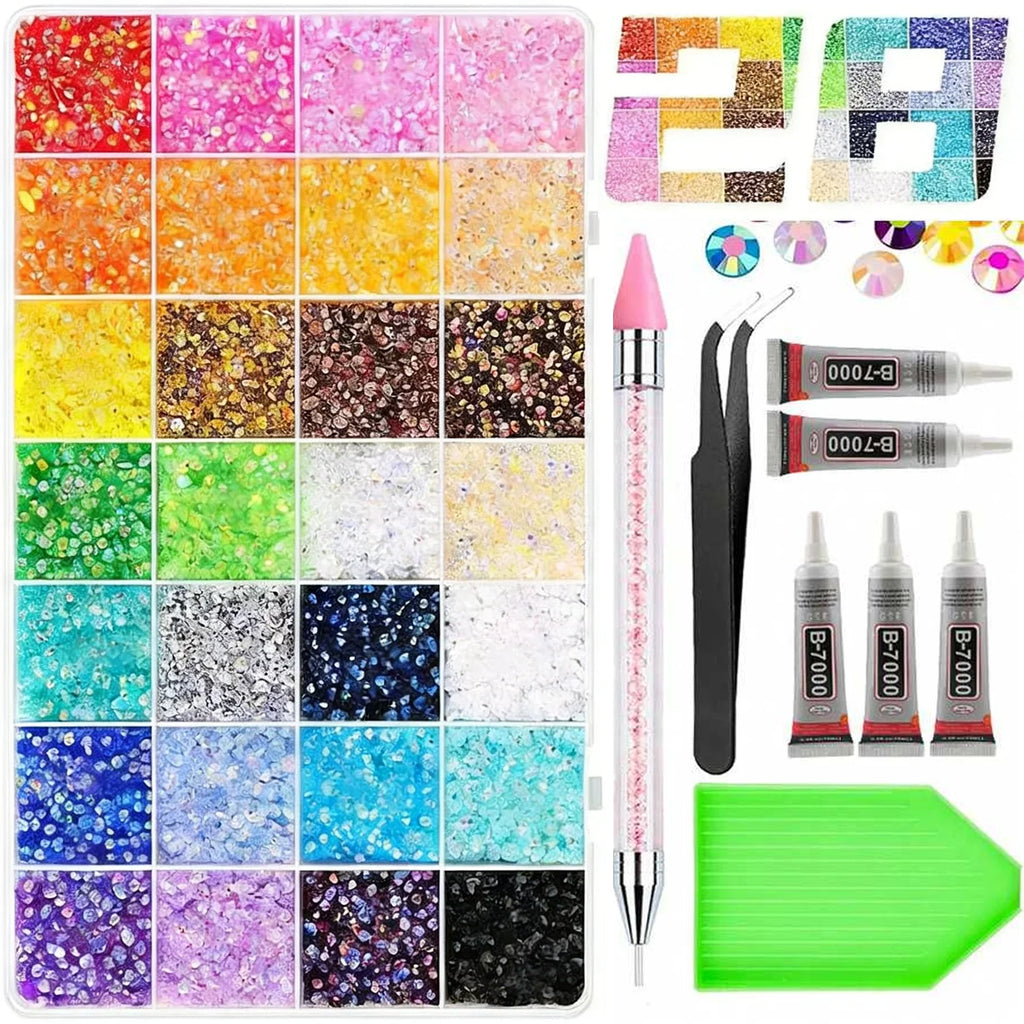 Multi-Color Rhinestone Bedazzling Kit with Glue for Nails Makeup Shoes DIY Crafts