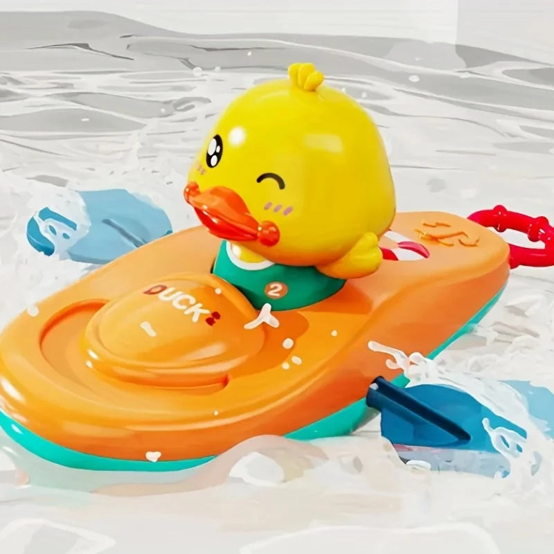 Kids Kayak Toy Yellow Duck Pool & Bath Floating Toy Set