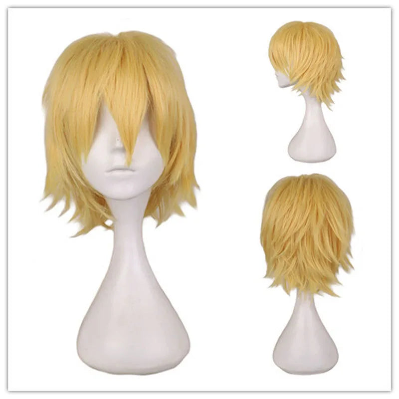 Halloween Cosplay Wigs for Men and Women 12 Inch Heat-Resistant Anime Style Costumes