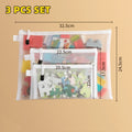 Mesh Zipper File Bags Waterproof Storage Organizer Set - Multiple Sizes