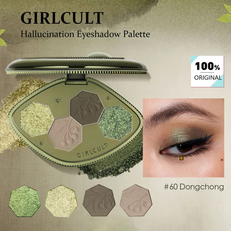 Girlcult Hallucination Eyeshadow Palette 60 Shades - Earthy & Herbal Tones