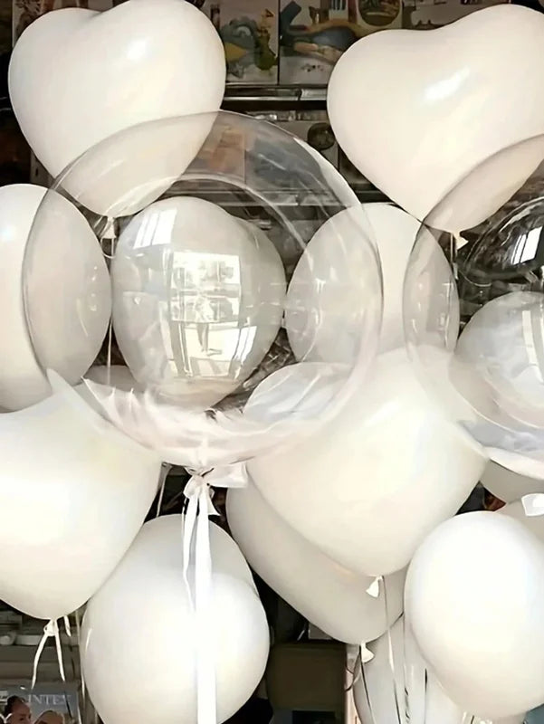 Heart-Shaped Latex Balloons Set - 10 Inches for Birthday and Valentine Decor
