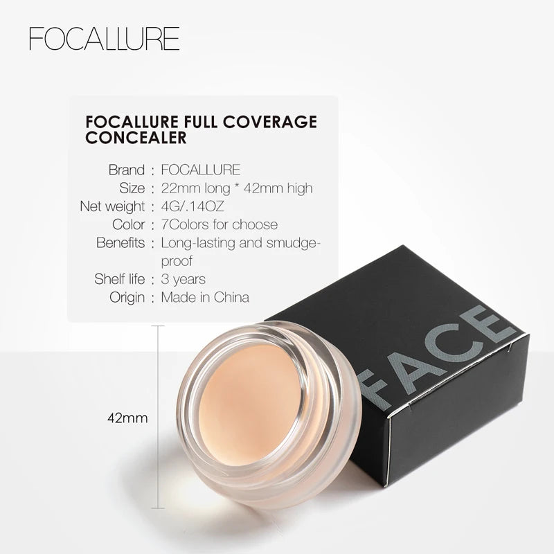 Full Coverage Waterproof Concealer Cream Oil-Free Face Foundation - Moisturizing Makeup