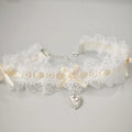 Lace Bow Necklace Heart Gem Charm Lolita Jewelry for Weddings & Parties