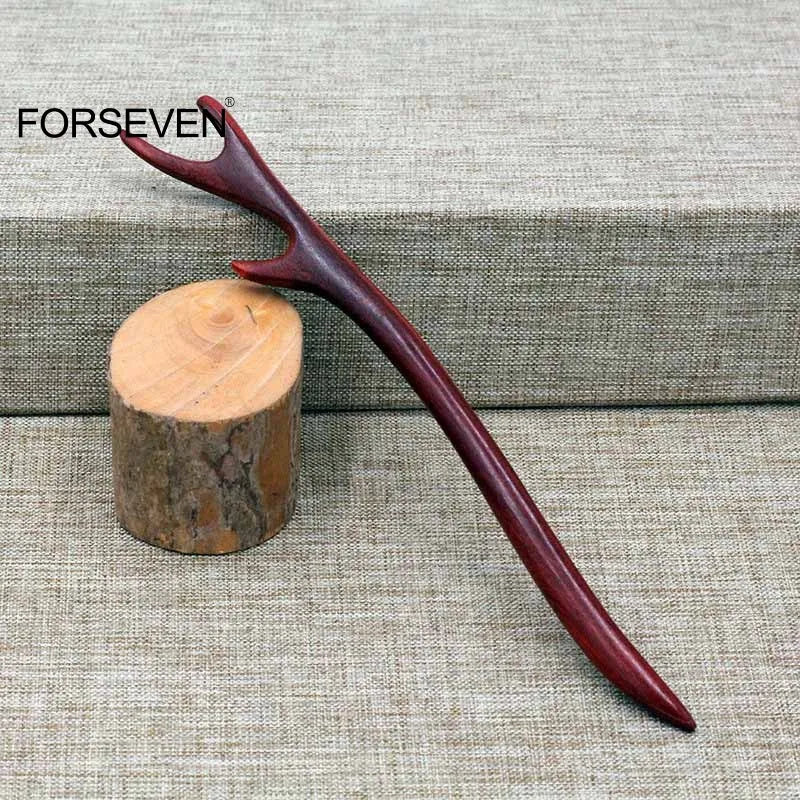 Vintage Red Sandalwood Hairpin Clips for Women Girls Men - Retro Hair Accessories
