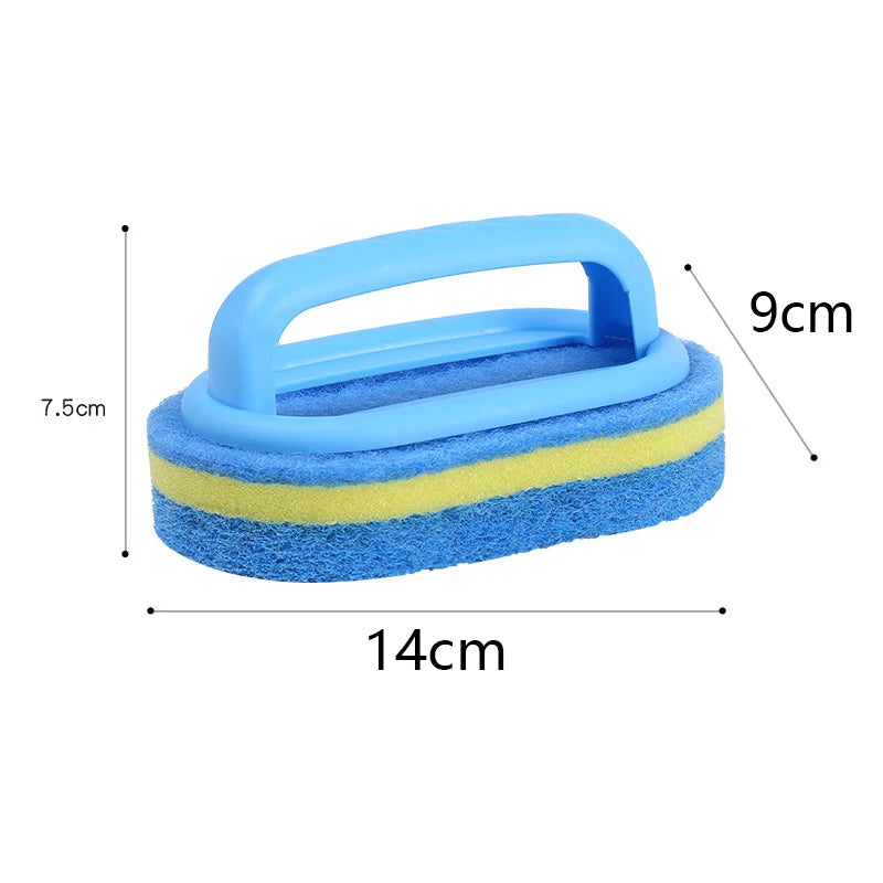 Multipurpose Sponge Cleaning Brush with Handle for Bathroom Kitchen Floors