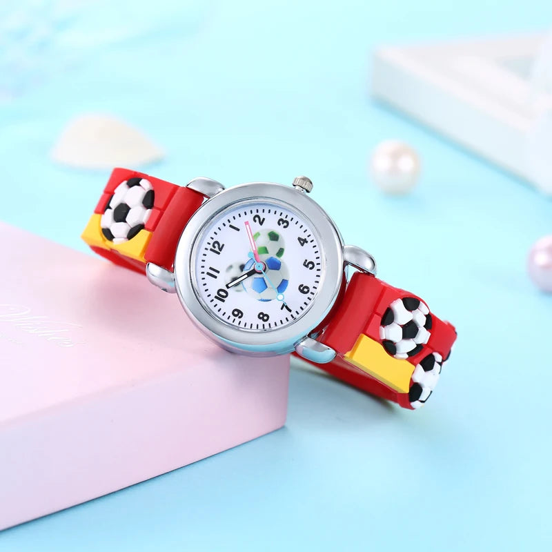 Kids Cartoon Football Watch for Children - Quartz Electronic Sports Watch