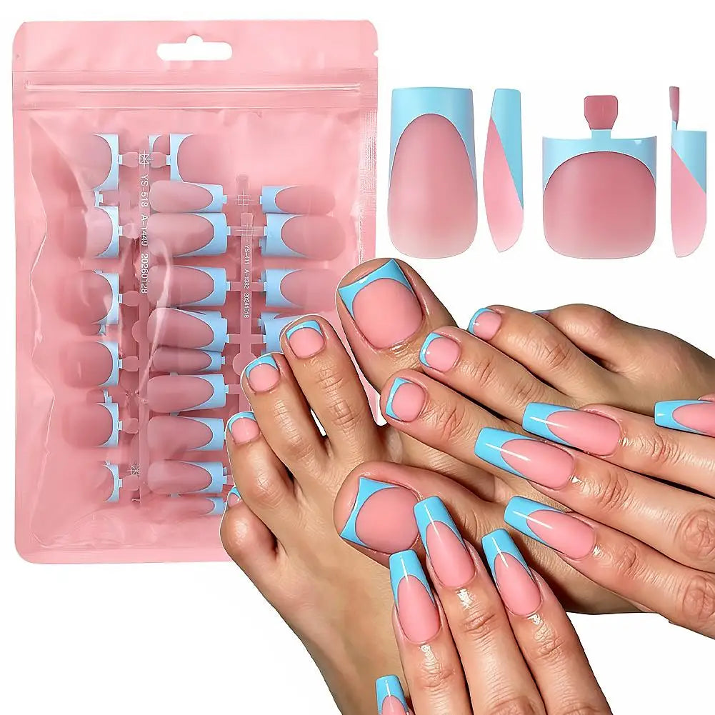 60Pcs Press-On Toe Nails Full Cover Artificial Fake Nail Tips for Women Menicure