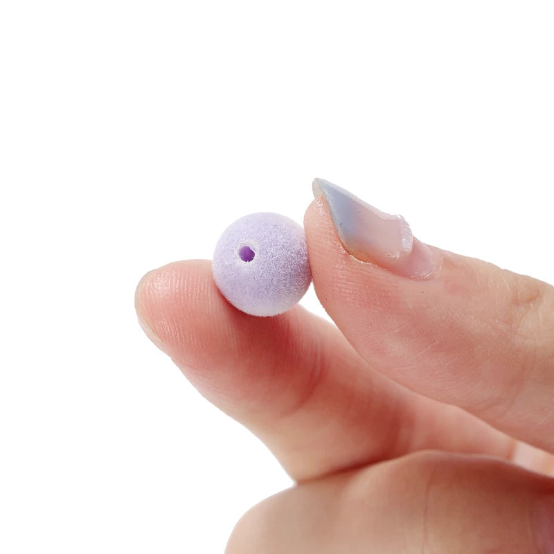 Colorful Acrylic Flocking Bead Spacer Set for Jewelry Making - 30 Pieces