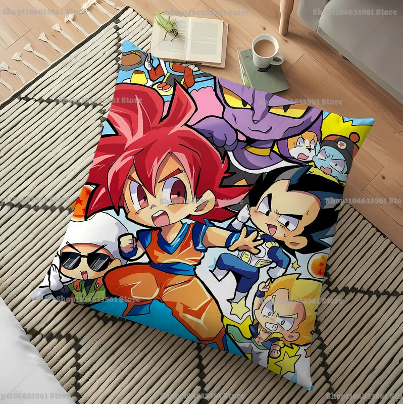 Anime Dragon Ball Pillowcase Goku Vegeta Double-Sided Cushion Cover Bedroom Living Room Decor