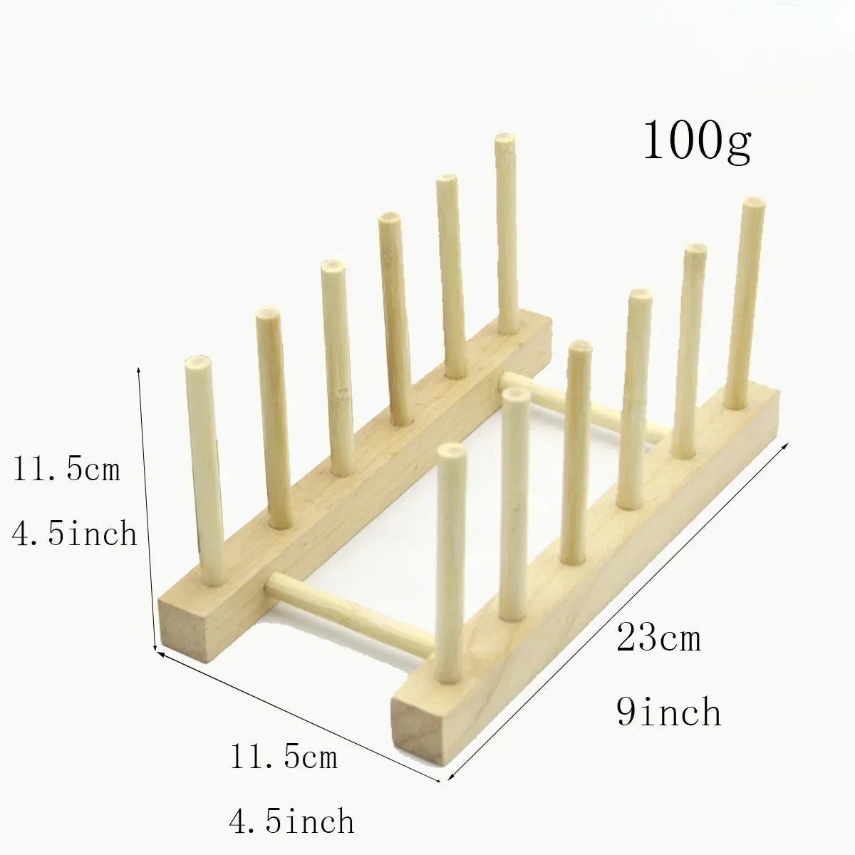 Wooden Dish Drainer Rack Kitchen Organizer for Dishes & Pot Lids