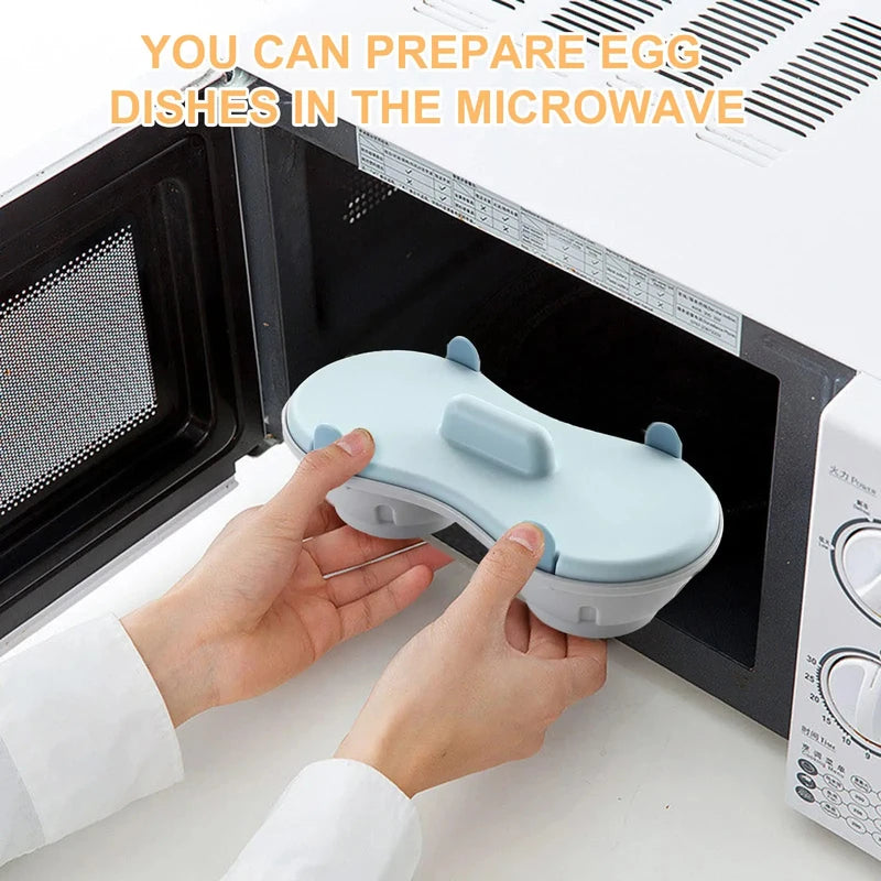 Microwave Egg Cooker 2-Cavity Poacher for Boiled & Poached Eggs Kitchen Gadgets