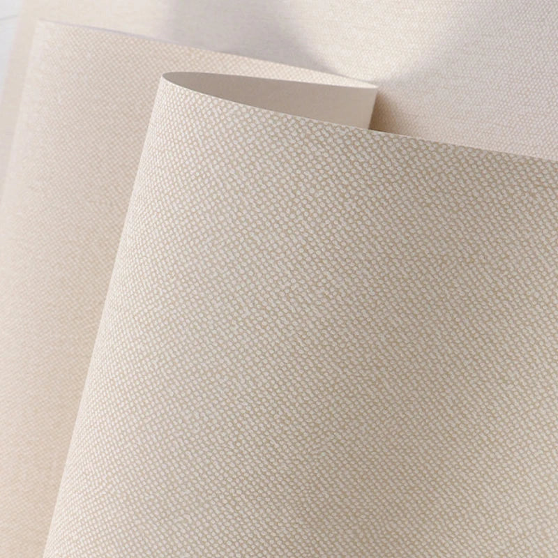 Nordic Linen Grey Wall Paper - Non-Woven Solid Color Wallpaper for Living Room & Bedroom