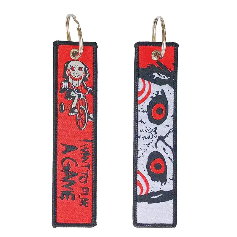Halloween Horror Movie Embroidery Key Holder for Motorcycles & Car Keys