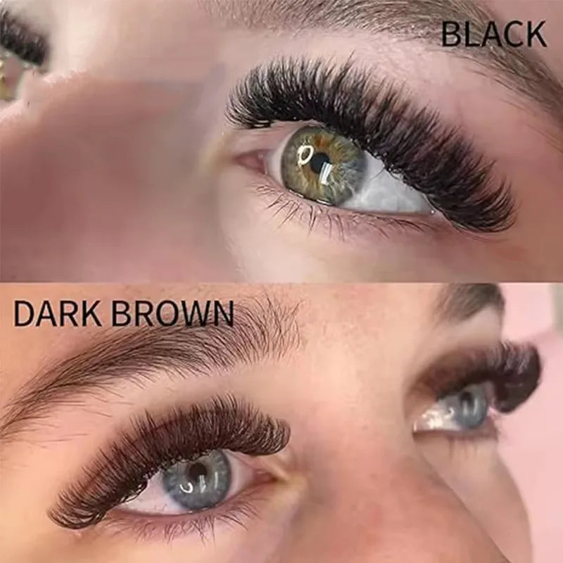 Premium 3D 12D Russian Volume Lash Extensions - Black & Silver, 14-15mm