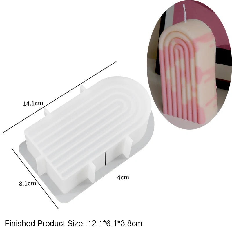 U Shape Candle Silicone Mold for DIY Candle Making and Craft Projects