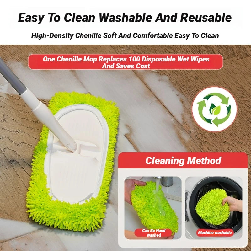 Reusable Microfiber Mop Pads for Swiffer Sweeper Replacement Cloths - Thick Chenille, Washable & Absorbent