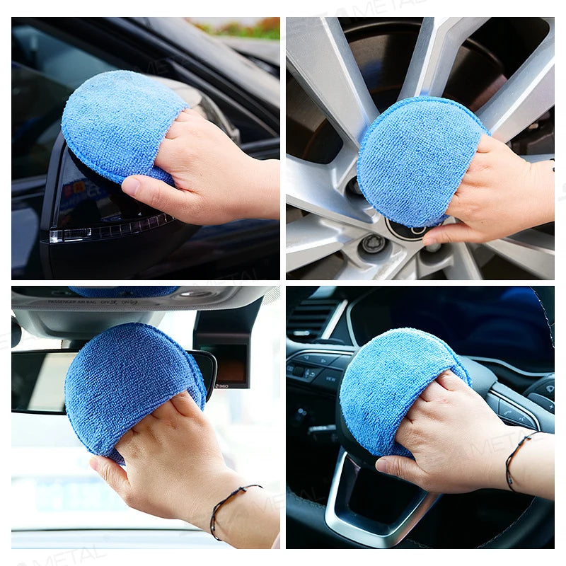 Car Waxing Polish Sponges 5 Inch Microfiber Foam Applicators Pack of 5
