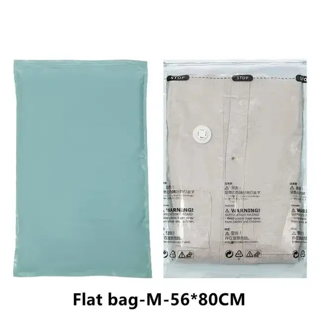 Large No Pump Vacuum Storage Bags for Clothes & Blankets - Space Saving Compression Bags