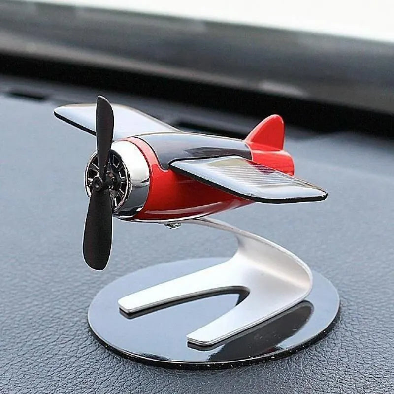 Solar-Powered Car & Desktop Airplane Ornament - Creative Gift for Enthusiasts