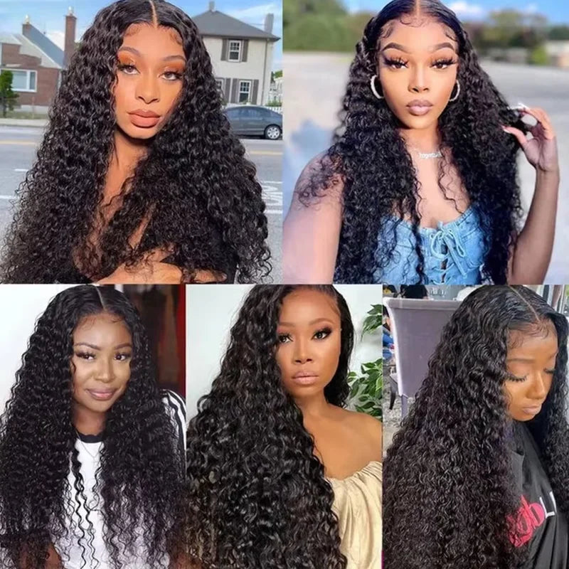 Deep Wave Human Hair Bundles with Closure - Burmese 3/4 Bundles & HD Lace Frontal