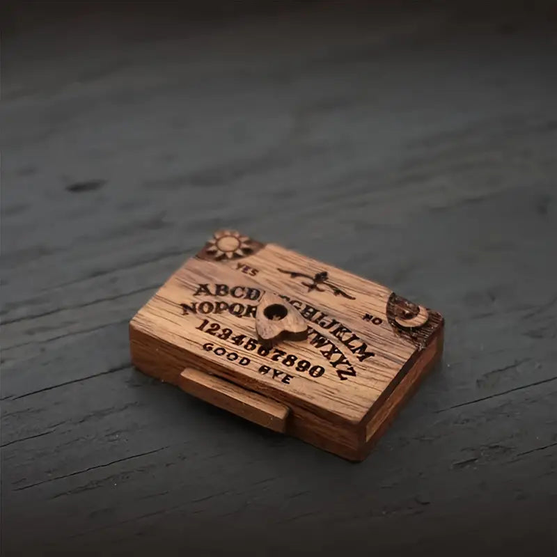 Miniature Wooden Ouija Board Spirit Board - Retro Halloween Decor