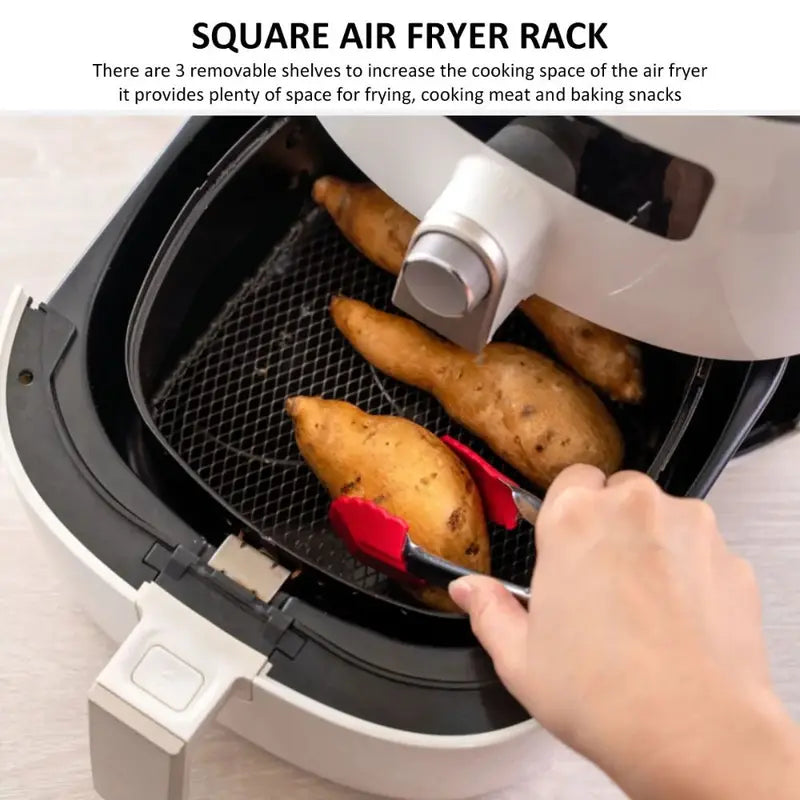 Stainless Steel Air Fryer Rack - Non-Stick Grill Basket for Airfryer, Durable Kitchen Accessory