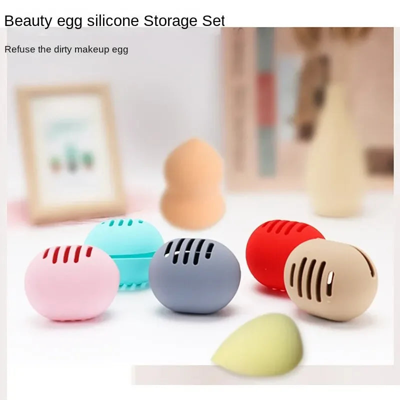 Makeup Sponge Holder Eco-Friendly Silicone Storage Case Travel Cosmetic Puff Organizer