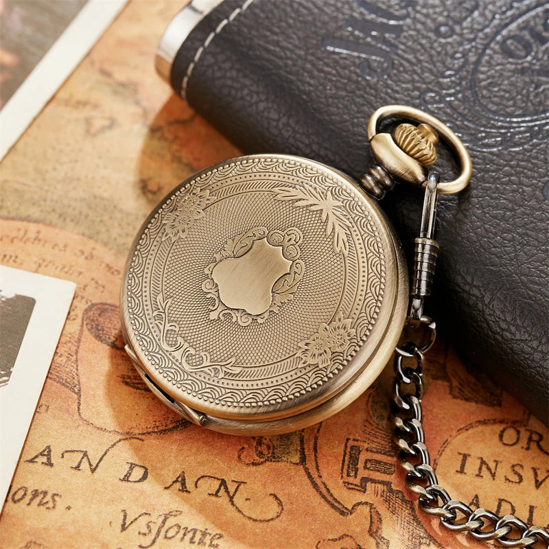 Retro Roman Numerals Pocket Watch Necklace Case - Steampunk Style, Multi Color