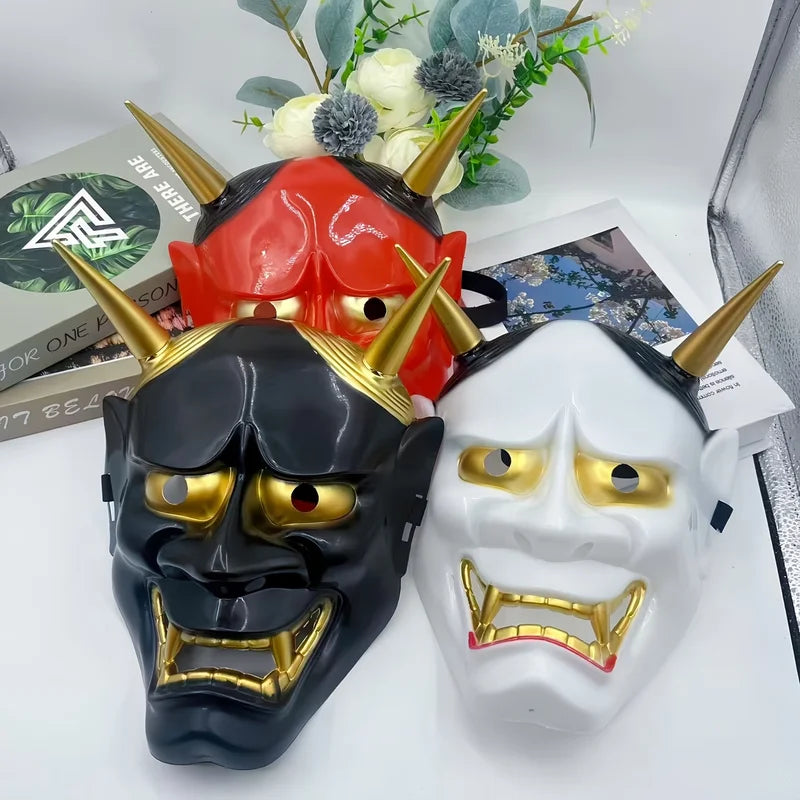Japanese Oni Demon Mask Full Face Halloween Cosplay Party Costume Accessory