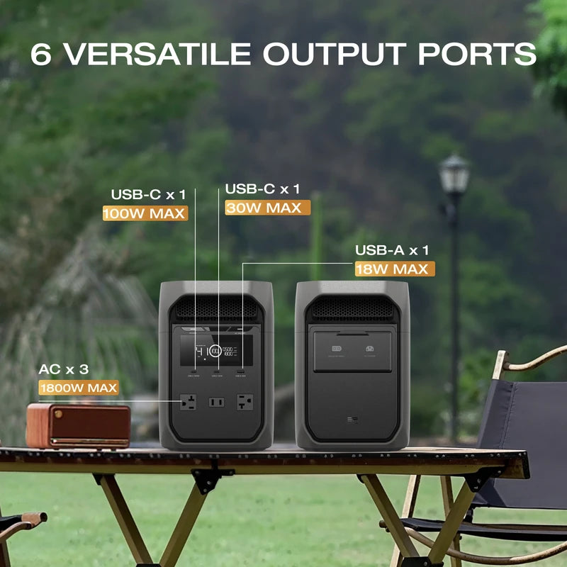 Portable Solar Generator 1000Wh Power Station with 1800W Output and Expandable Capacity