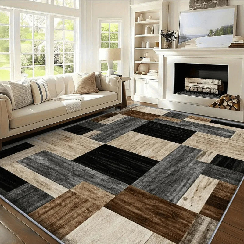 Geometric Area Rug Non-Slip Machine Washable Floor Carpet for Living Room