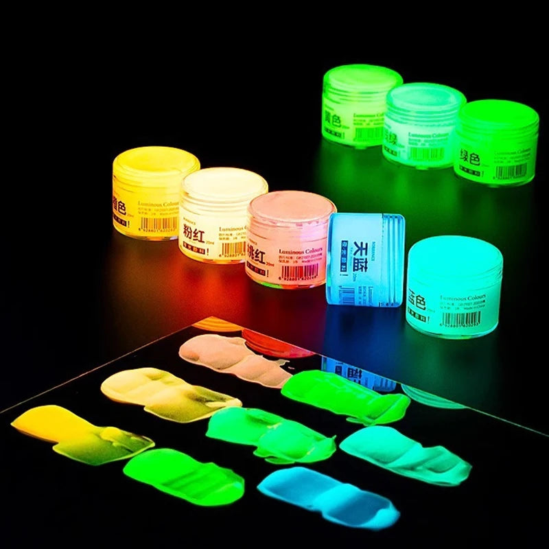 Glow-in-the-Dark Fluorescent Acrylic Pigment 20ml for DIY Art & Crafts