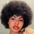 Afro Kinky Curly Wave Wig - 6 Inch Pixie Cut Human Hair Wig for Women, 150% Density