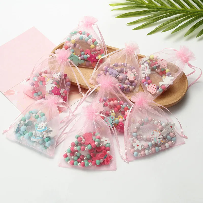 Children's Animal Pattern Beaded Jewelry Set - Necklace & Bracelet Gift