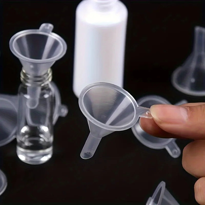 Mini Transparent Plastic Funnels Set for Liquid Filling Perfume Oil Crafts