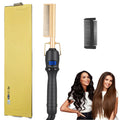 Dual Voltage Ceramic Hot Comb for Hair Straightening & Curling 450°F