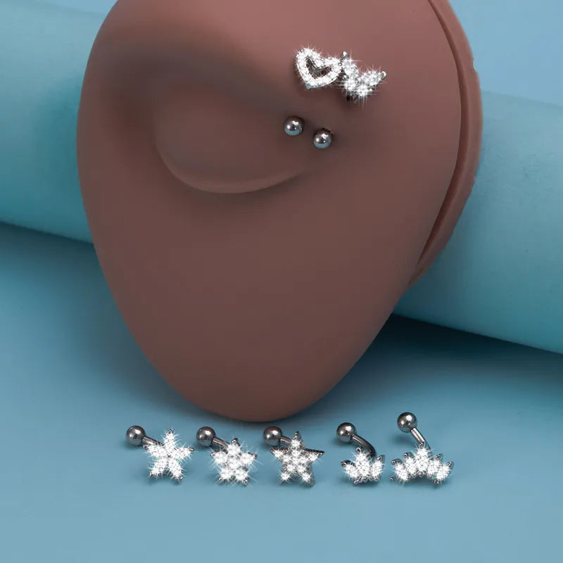 Eyebrow Ring for Women Men Stainless Steel Zircon Stylish Eyebrow Jewelry