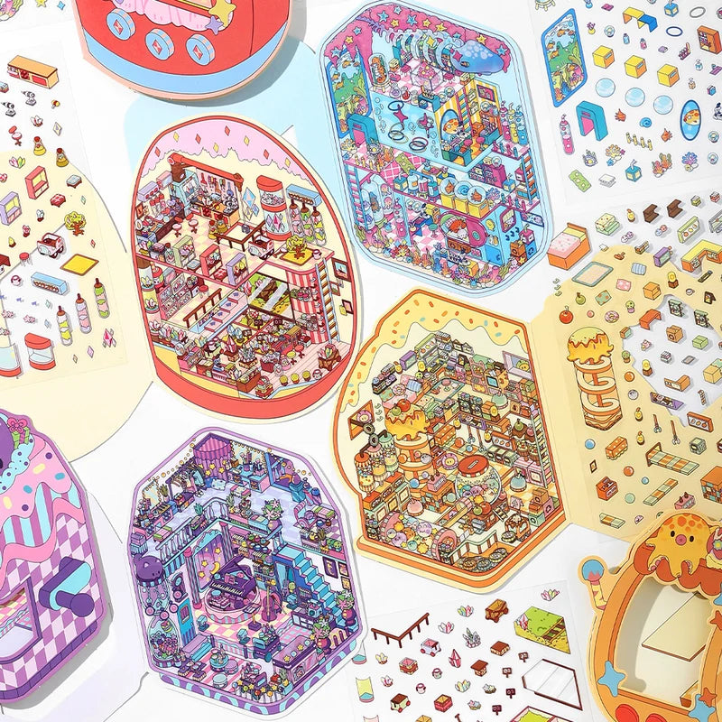 Kawaii Starry Sky Scene Sticker Set for Kids DIY Craft Cabin Decor Festival Gift