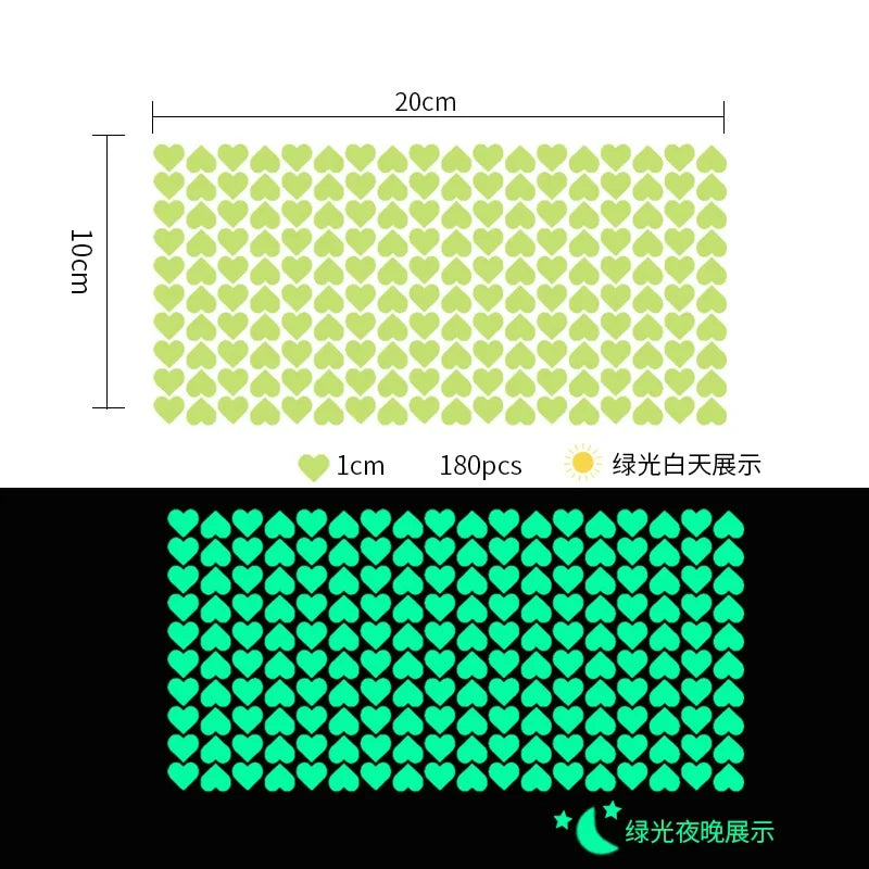 Glow in the Dark Wall Stickers for Kids Room Decor - Heart & Dot Designs